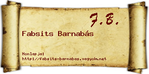 Fabsits Barnabás névjegykártya